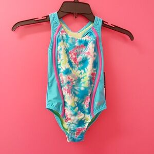 Speedo Print Sport Splice One Piece Girls Swimsuit